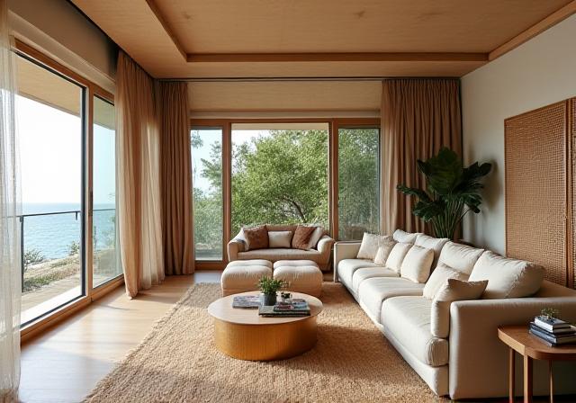 Modern living room with organic textures